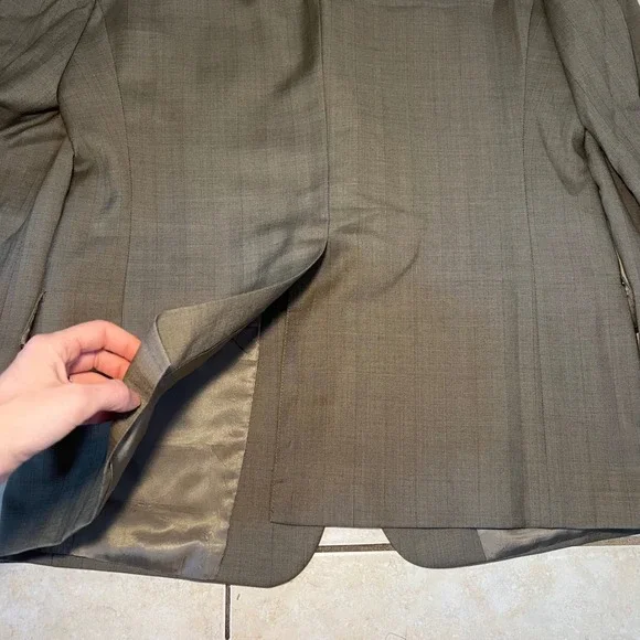 VTG 90s Tommy Hilfiger Union Made Mens 42R Wool Blazer‎ Sport Coat USA Made Gray